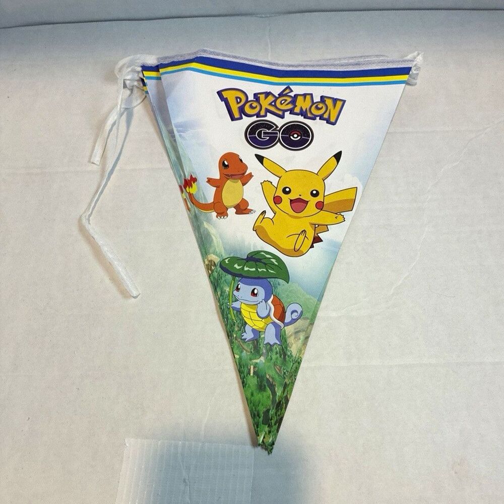 Pokémon GO Party Banner Pennant Flags Pikachu Charmander Squirtle Birthday